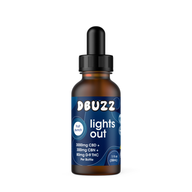 Lights Out Drops 3000mg of Full-Spectrum CBD, 300mg of CBN & 80mg of D9