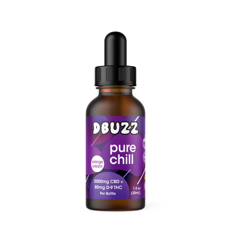 Pure Chill Drops 3000mg of Full-Spectrum CBD and 80mg of D9